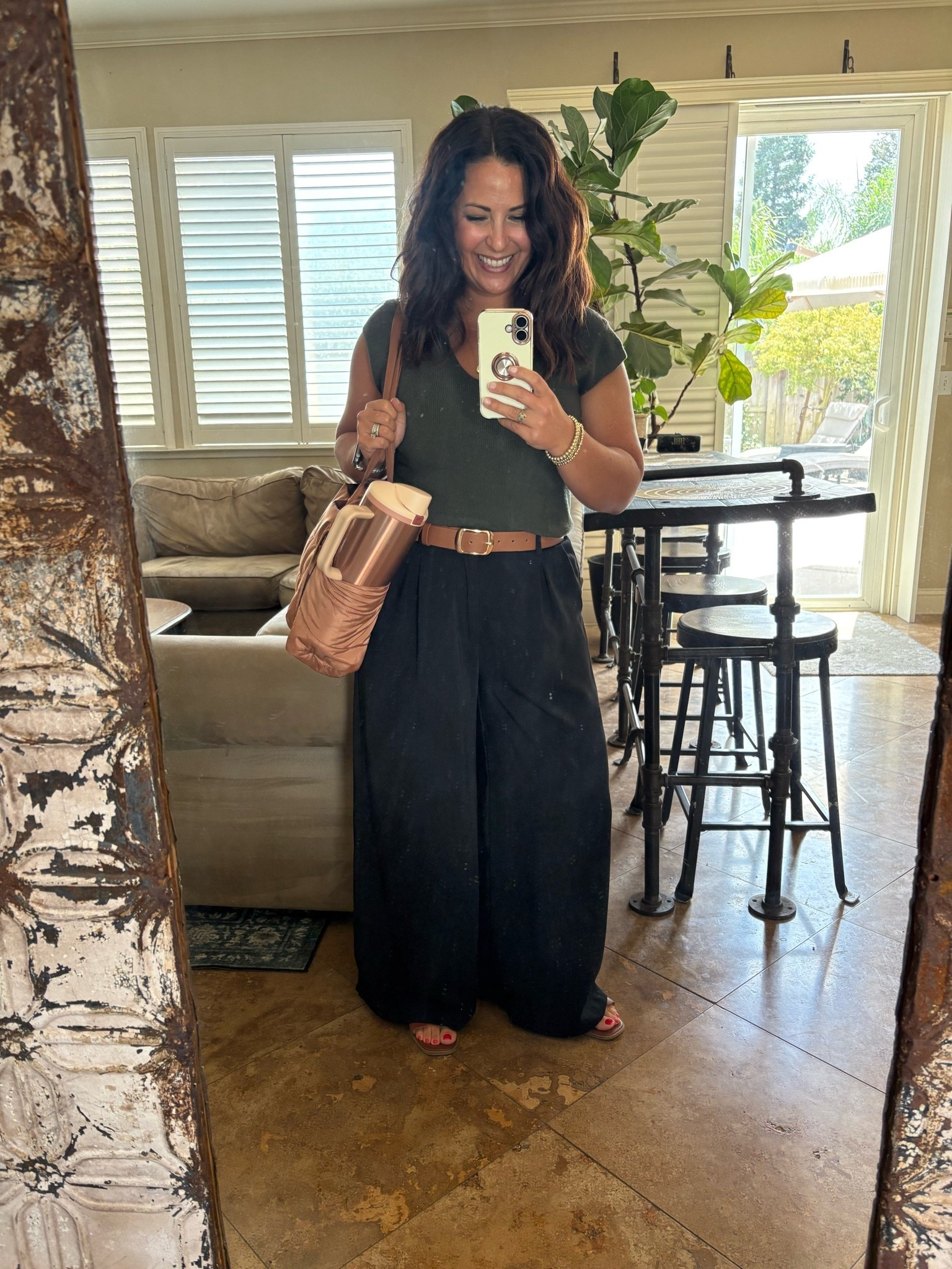 Fall transitional teacher outfit 🍂 This is the kind of teacher workwear I love—comfortable, polished, affordable, and easy to wear all day.

These wide-leg pants are only $35 and are SO good for petite girls! I’m 5’2” and wearing a Small Short. 🙌🏼 The fit is flowy without looking overwhelming, and they’re perfect for business casual workwear, teacher outfits, and fall outfits for women.

I paired them with a simple olive top, cognac belt + sandals, and this $25 Amazon teacher bag that fits everything I need for school. 👩🏻‍🏫

✨ Affordable teacher outfit
✨ Petite-friendly wide-leg pants
✨ Amazon workwear
✨ Fall transitional outfit
✨ Business casual teacher outfit
✨ Back to school teacher clothes

#LTKootd #LTKPetite #LTKWorkwear