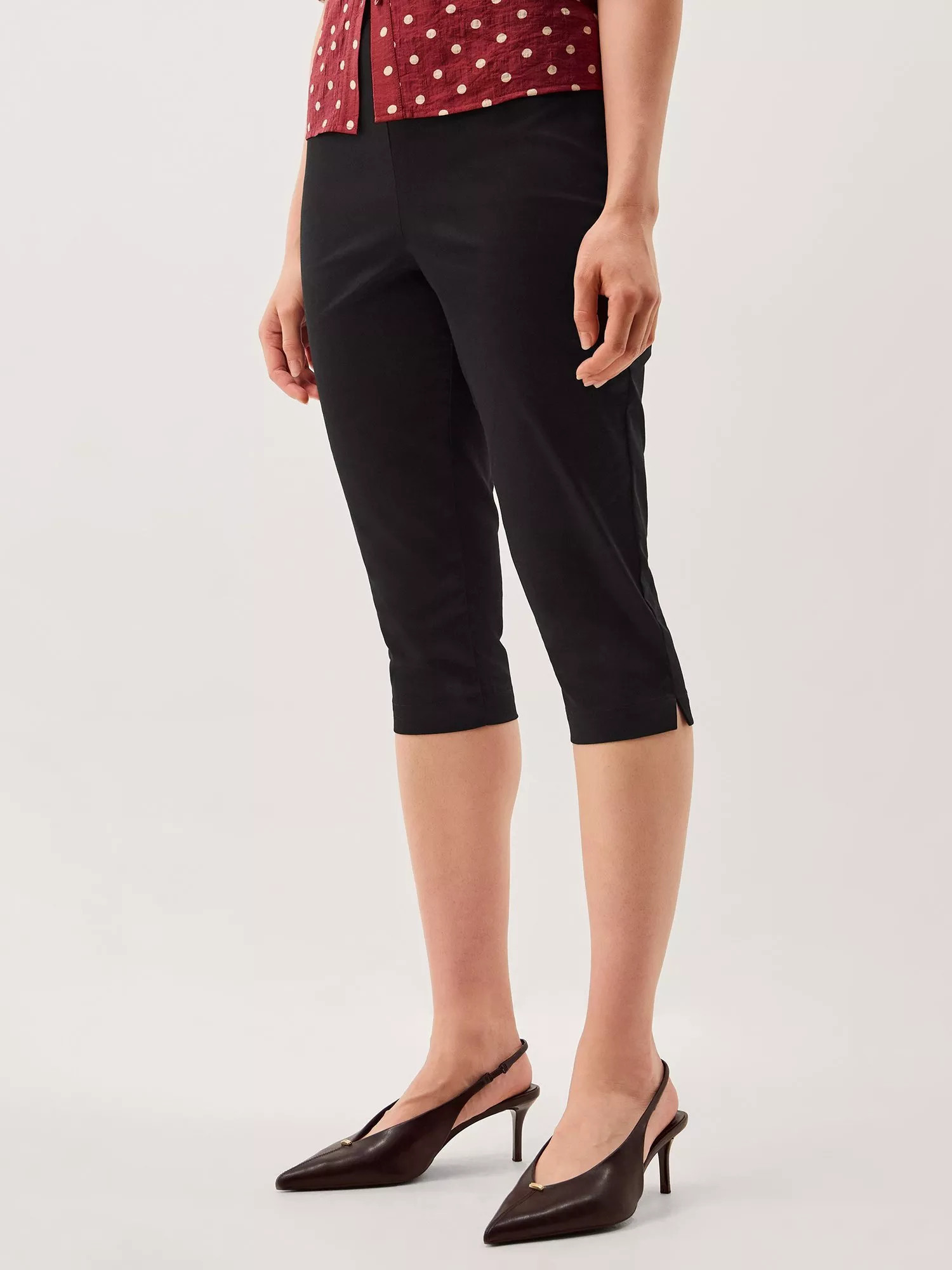 Monsoon Catalina Capri Trousers, Black | John Lewis (UK)