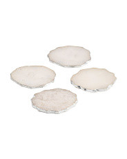 4pk Quartz Metallic Edged Coaster Set | Marshalls