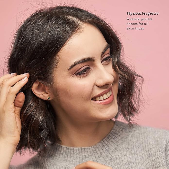 Kezef 14K Gold Filled Stud Earrings for Women - Real Filled Gold Earrings, Solid Gold Filled Ball... | Amazon (US)