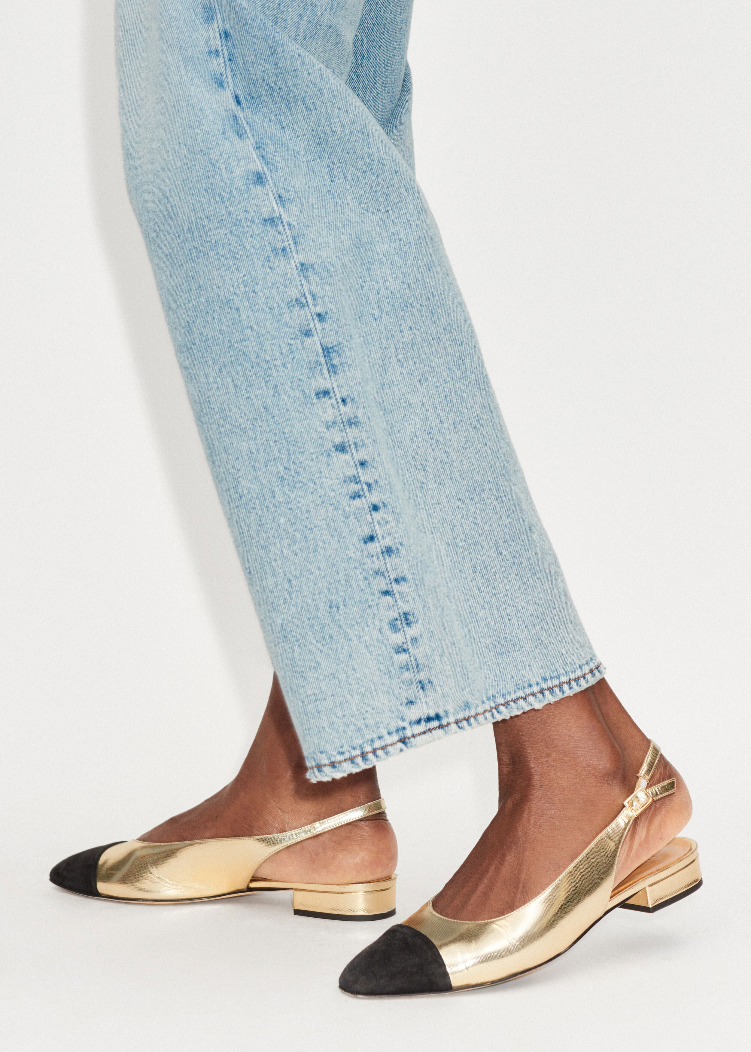 Slingback Gold/Black Size 38.5 | ME + EM