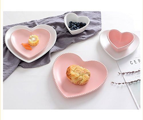 CHOOLD Elegant Ceramic Heart Shaped Dessert Plate for Kitchen Party, 7 Inch - 1 PCS | Amazon (US)