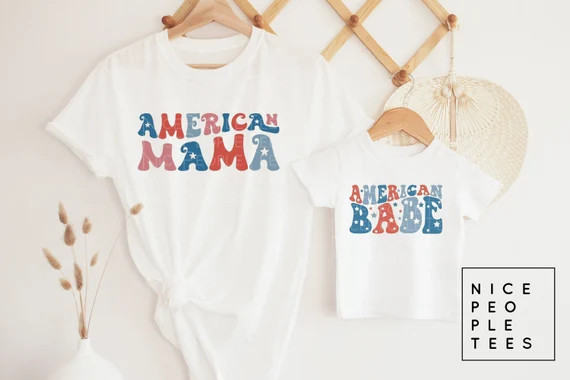 Mommy and Me Outfit 4th of July American MAMA American BABE | Etsy | Etsy (US)