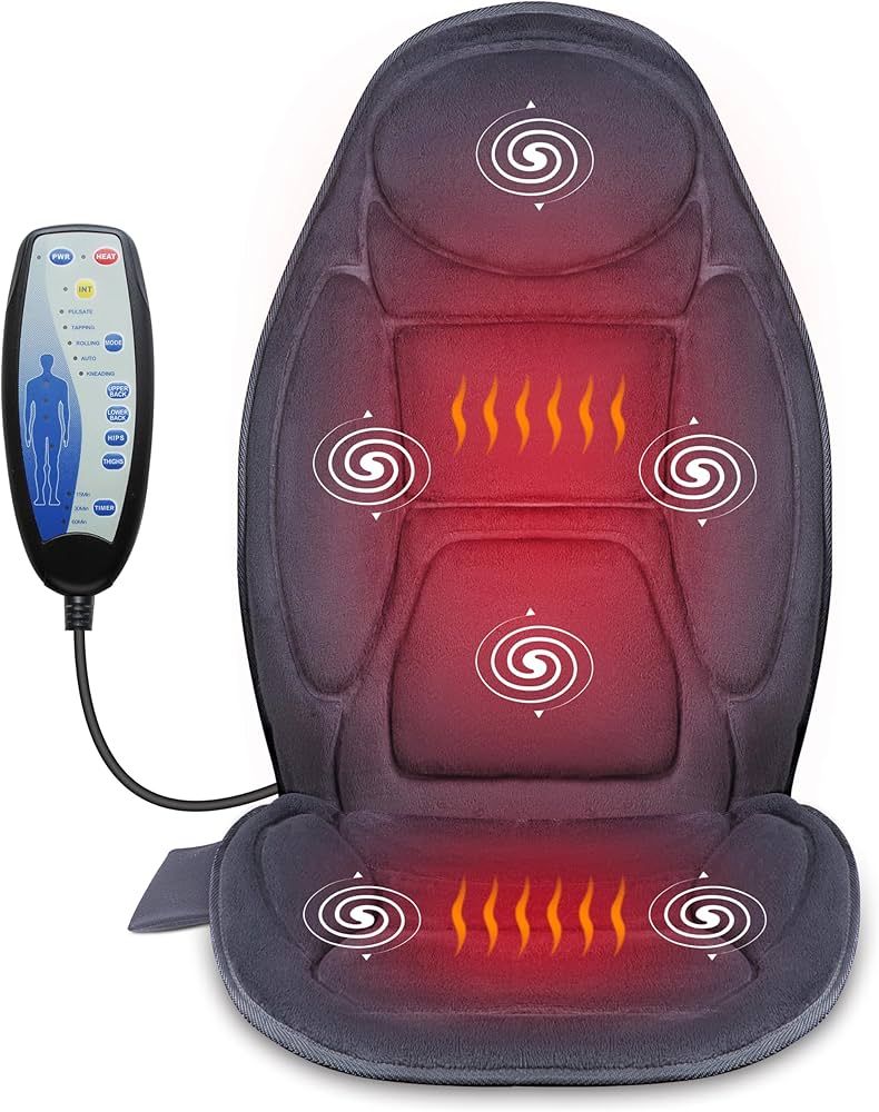 Snailax Vibration Massage Seat Cushion, Back Massager for Chair with Heat, 6 Vibrating Motors and... | Amazon (US)