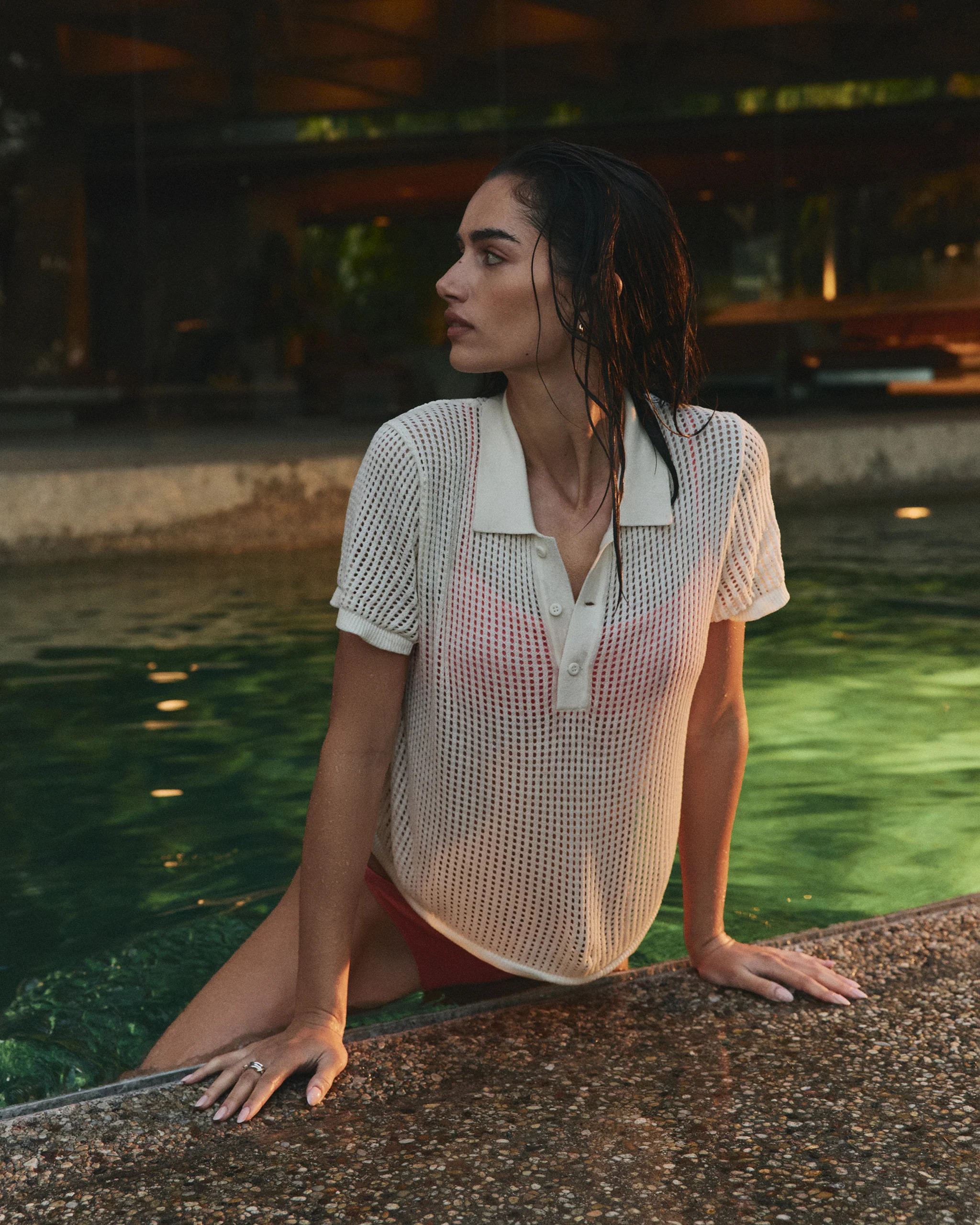 Short Sleeve Knitted Mesh Polo – Natural Cotton Knit Top – Vuori | Vuori Clothing (US & Canada)