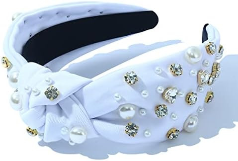 FEDANS Women Knotted Jeweled Headband Heart Shaped Crystal Embellished Mixed Top Hairband ladies ... | Amazon (US)