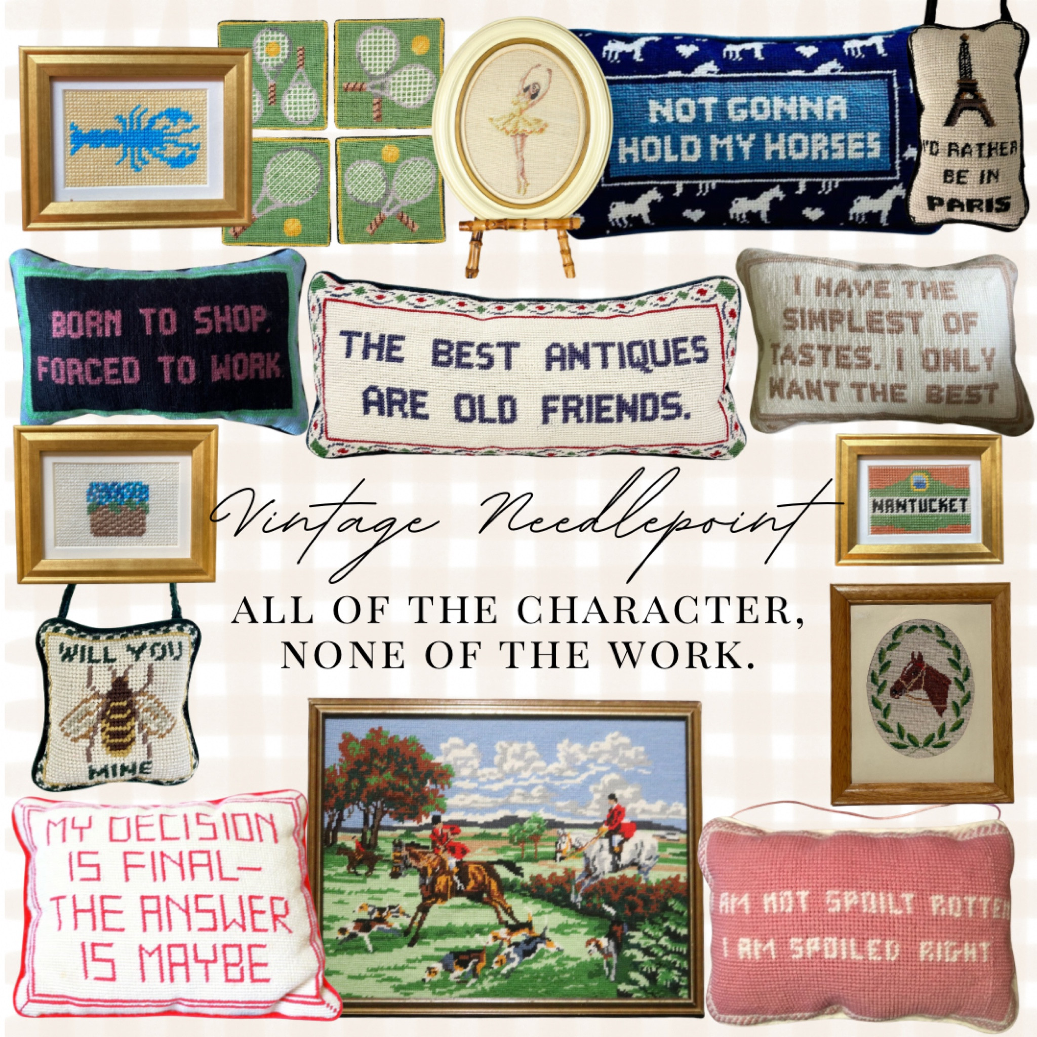 Vintage Needlepoint Finds: All of the Character, None of the Work!

Vintage needlepoint has so much character and spares you hours of work! Here are some of my favorite vintage needlepoint finds all online.



#LTKFindsUnder50 #LTKFindsUnder100 #LTKSeasonal