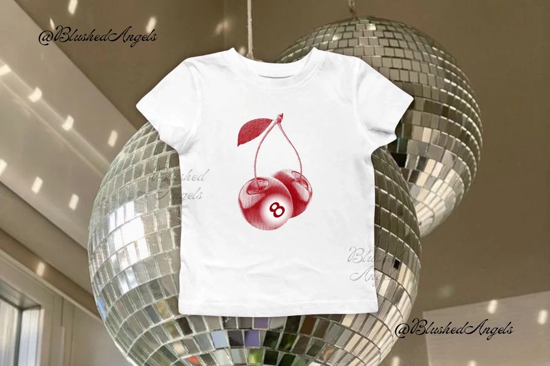 8 Ball Cherry Red Print Baby Tee | Coquette Baby Tee, Y2k Graphic Baby Tee, 90s Baby Tee, Trendin... | Etsy (US)
