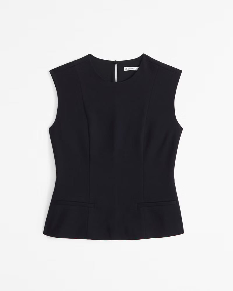 Abercrombie & Fitch Women's High-Neck Tailored Top in Black - Size XS | Abercrombie & Fitch (US)