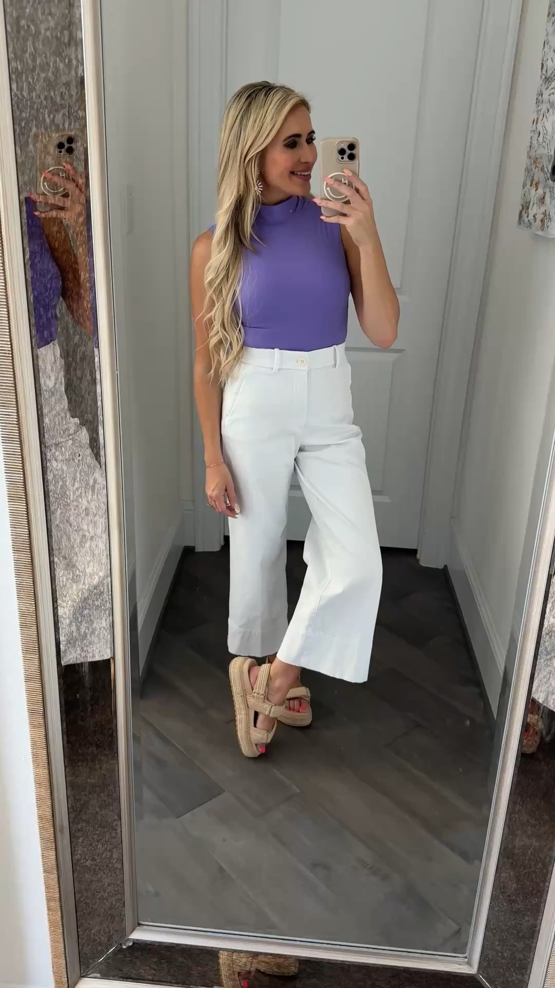 Spanx Fans! These are their SPANXsupersmooth™ Stretch Twill Cropped Wide Leg Pant. These pants are so flattering. Perfect for office attire. Plus the white is NOT see through. 

Sizing 👉🏻 XS

I’m 5’4 | 120 lbs | 32C | 25” Waist | Typically a Small 

#LTKStyleTip #LTKShoeCrush #LTKWorkwear