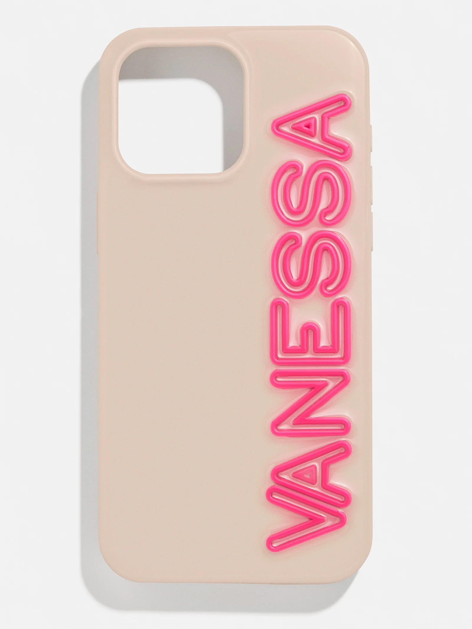 Fine Line Custom iPhone Case - Beige/Hot Pink | BaubleBar (US)