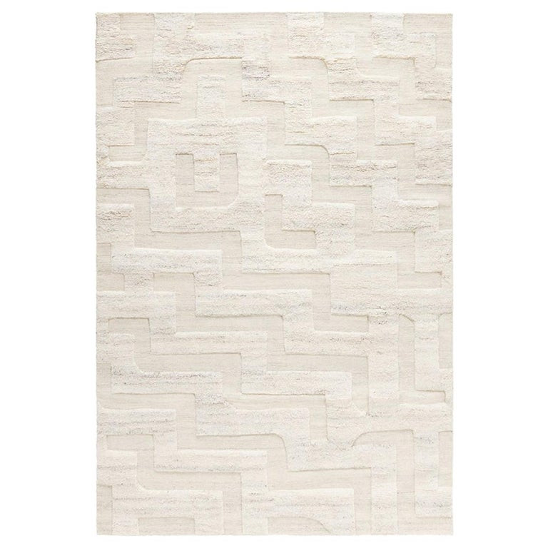 Boho, Cream Mix, Handknotted Rug in Scandinavian Design | 1stDibs