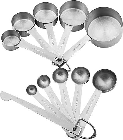 Smithcraft Stainless Steel Measuring Cups and Spoons Set 18/8(304)Steel Material Heavy Duty 5 Mea... | Amazon (US)