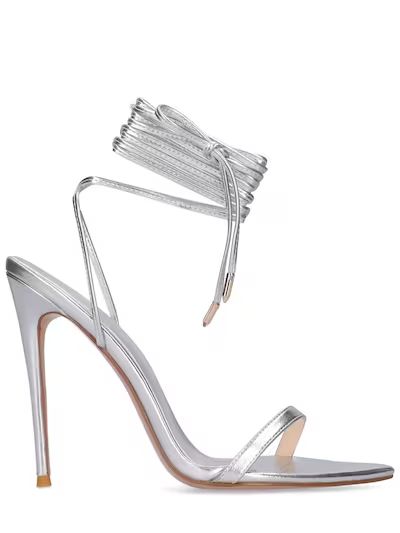 Femme La - 110mm the london lace-up sandals - Silver | Luisaviaroma | Luisaviaroma