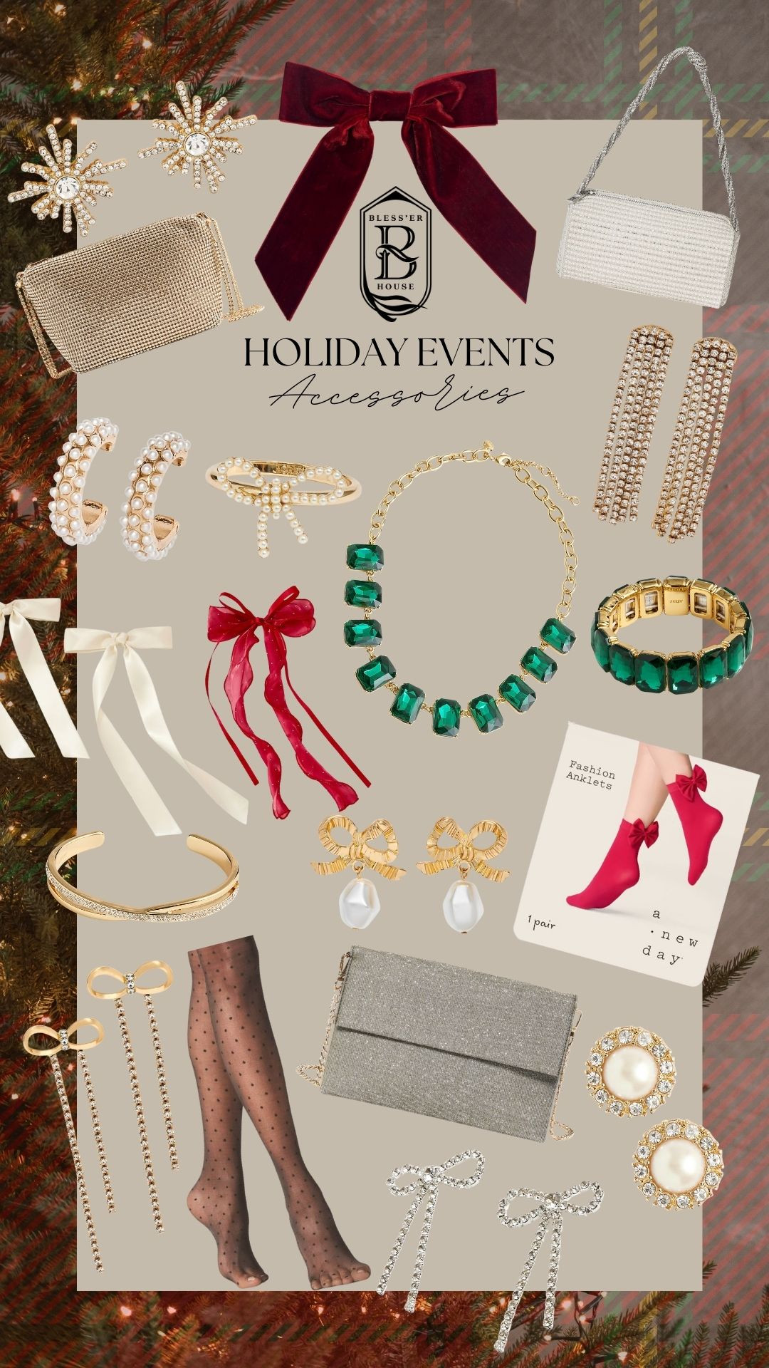 outfit accessories 

holiday party accessories, holiday event outfit accessories, festive accessories, christmas party jewelry, holiday earrings, holiday necklaces, glam holiday style, pearl earrings, bow accessories, rhinestone jewelry, statement necklace, holiday clutch bag, evening clutch, sparkly heels, holiday outfit ideas, winter wedding accessories, new year's eve accessories, emerald jewelry, gold jewelry, holiday tights, sheer tights, dressy accessories, holiday fashion finds, holiday glam roundup 

 #LTKHoliday