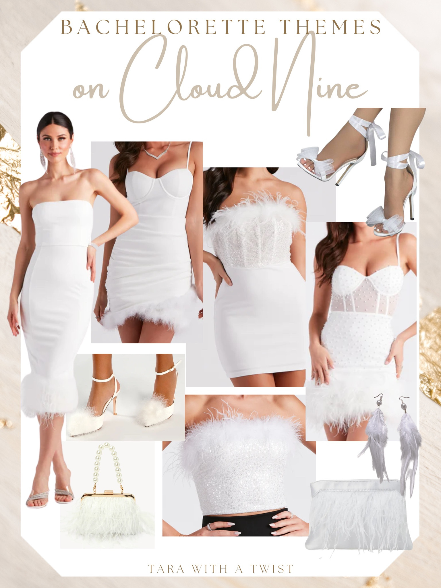 Bride to Be outfits for a Cloud 9 themed bachelorette! 

Bachelorette outfit. Bridal outfit. Bride to be outfit. On Cloud Nine. White bachelorette dress. White feather dress. Bridal shoes. 

#LTKSeasonal #LTKwedding #LTKparties