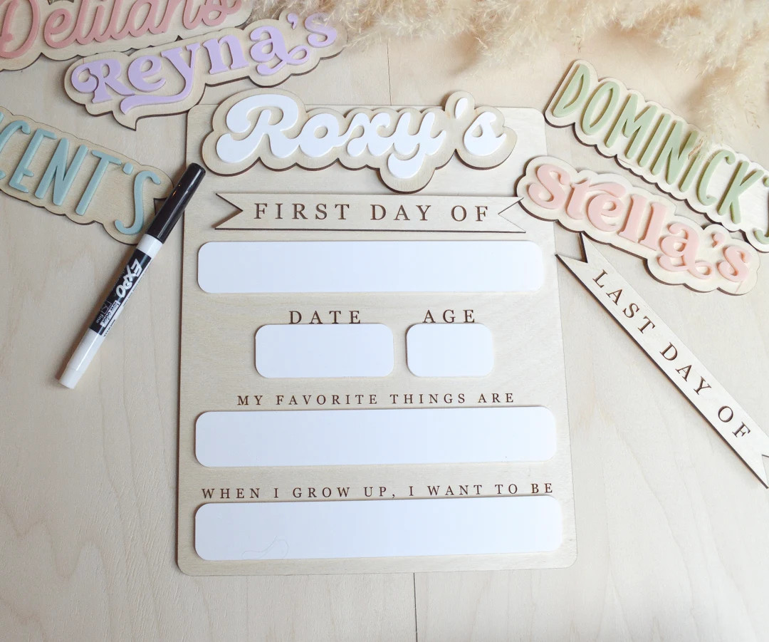 First Day of School Sign, Last Day of school sign, Personalized School Sign, Back to School Photo... | Etsy (US)