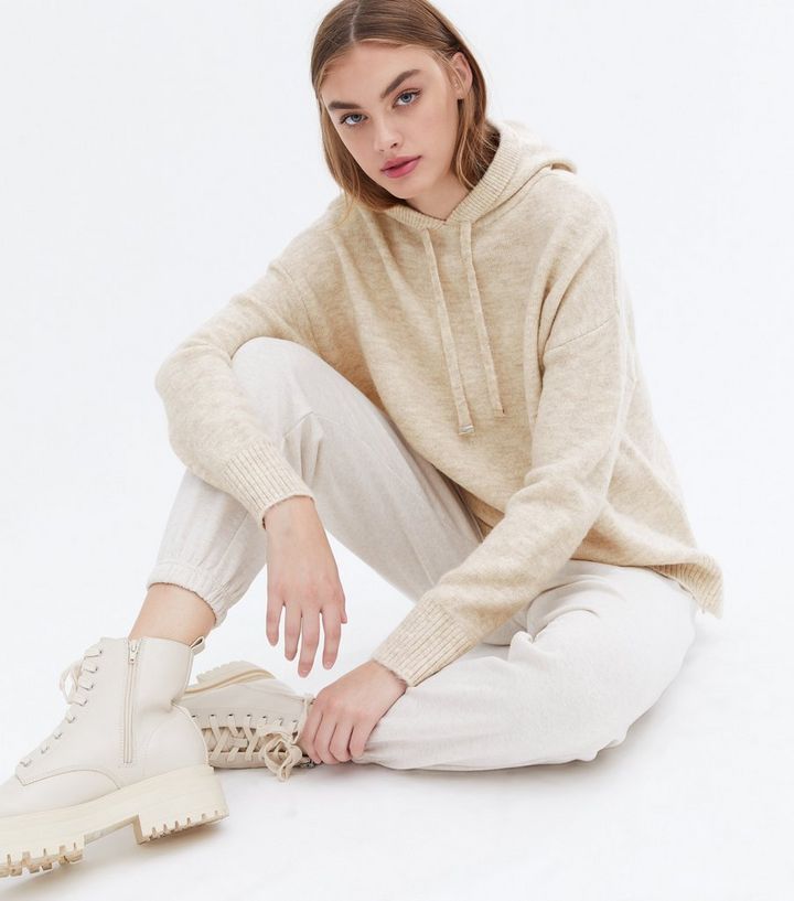Cream Knit Metal Trim Toggle Hoodie
						
						Add to Saved Items
						Remove from Saved Items | New Look (UK)