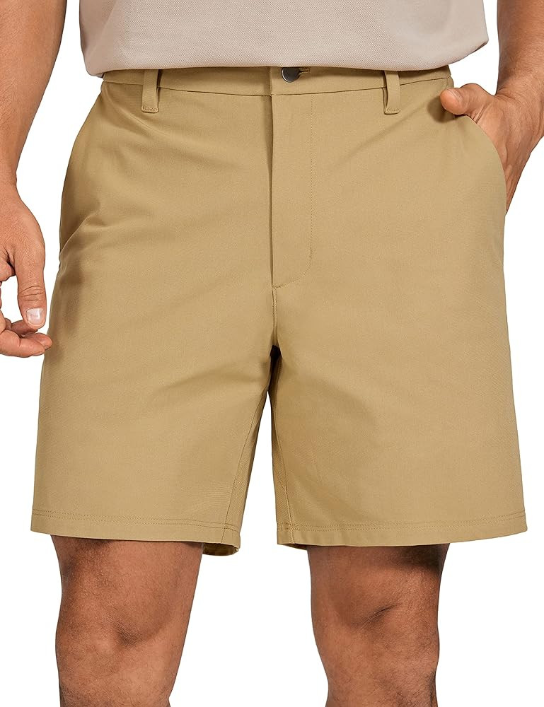 CRZ YOGA Men's All Day Comfy Golf Shorts - 7" Stretch Lightweight Casual Work Flat Front Shorts w... | Amazon (US)