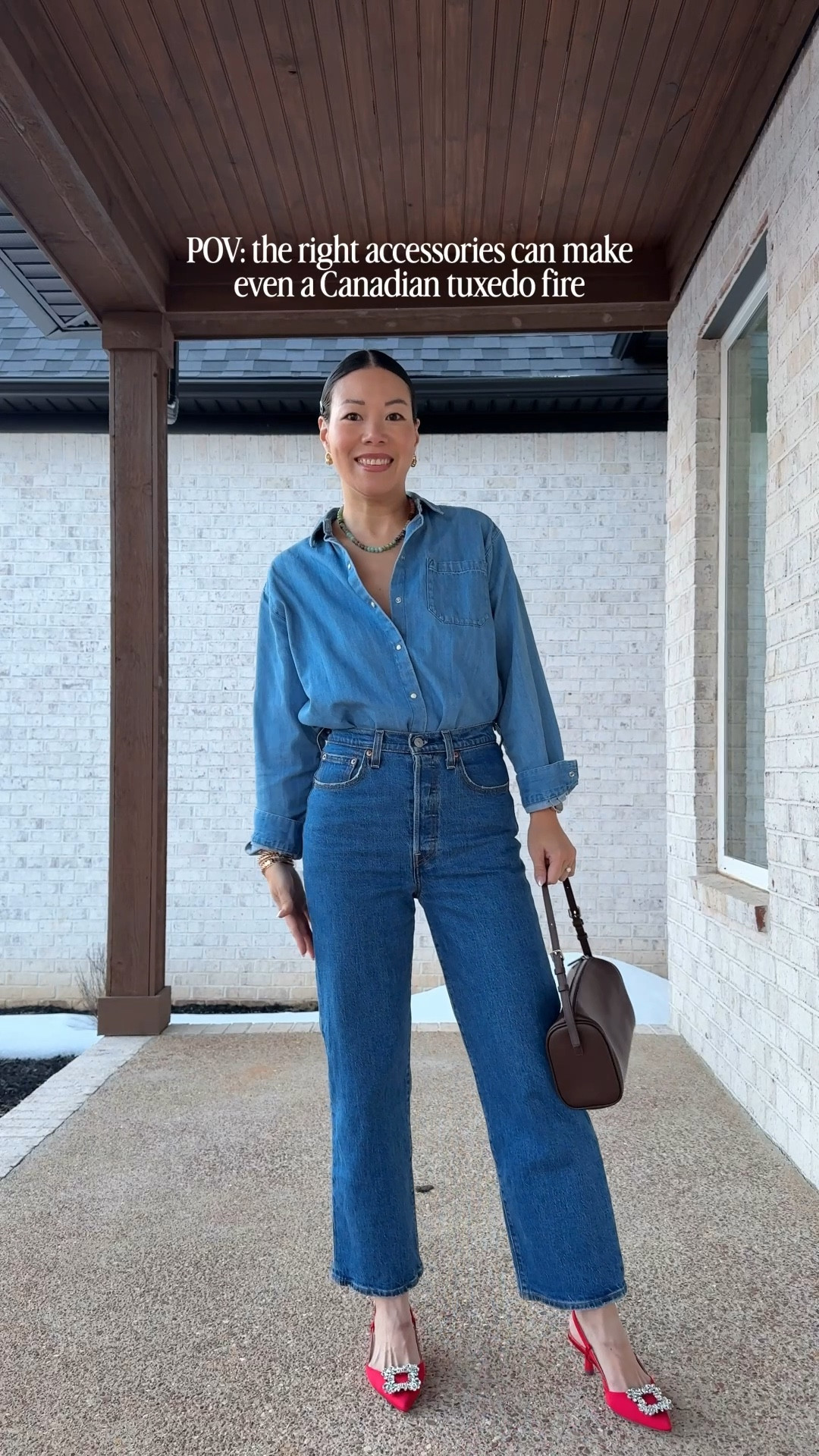 For reference I’m 5’4” and ~130 lbs. I’m wearing a 4 in the denim shirt and a 27x27 in the jeans.

#LTKOver40 #LTKPetite #LTKootd