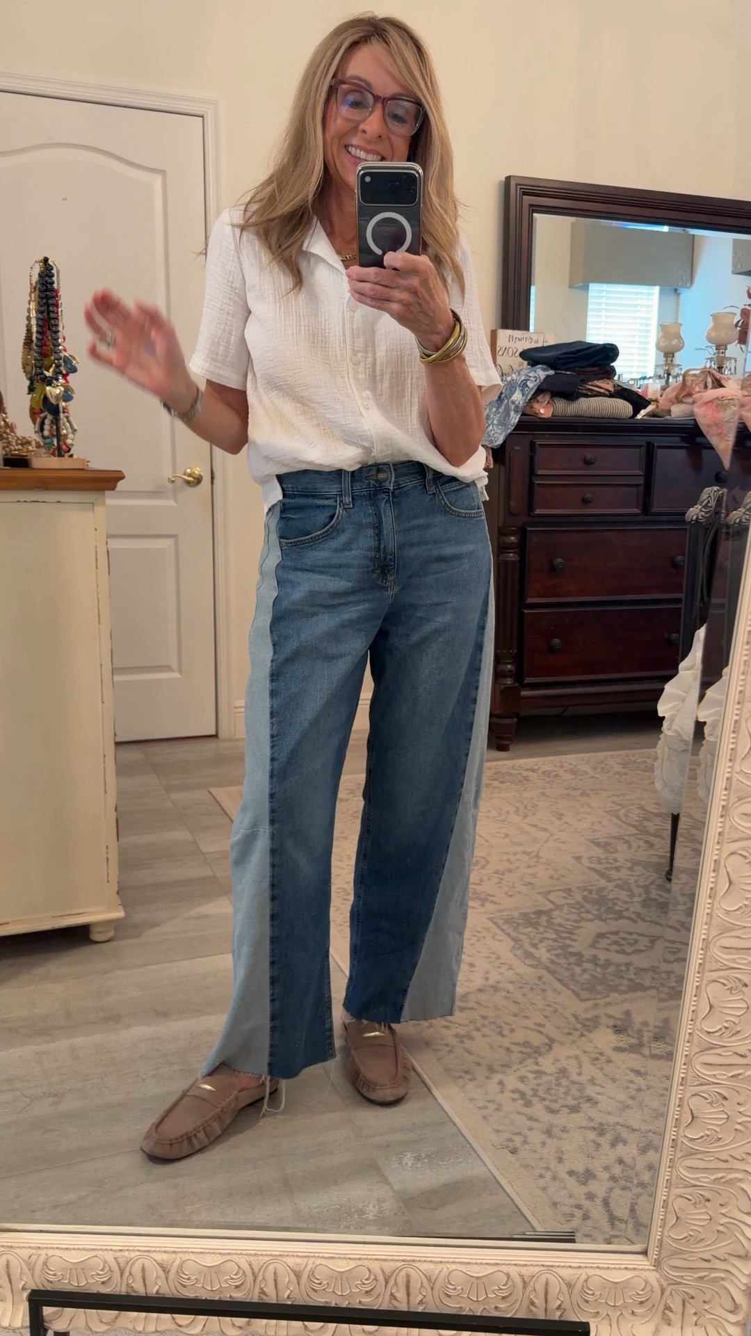 OOTD Happy Labor Day! Wearing these jeans in size 4 and top in a small.

#LTKootd #LTKOver40
