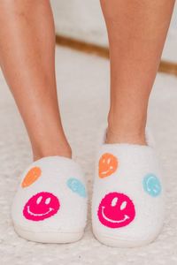 Multi-Color Smiley Slippers | Pink Lily