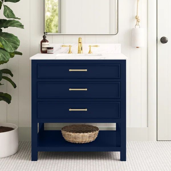 Colleen 31'' Single Bathroom Vanity with Marble Top | Wayfair North America