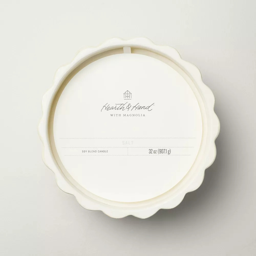 5-Wick Rustic Ceramic Salt Scalloped Jar Candle Cream 32oz - Hearth & Hand™ with Magnolia | Target