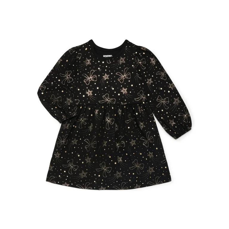 Garanimals Toddler Girl Long Sleeve Elastic Cuff Knit Dress, Sizes 12M-5T | Walmart (US)