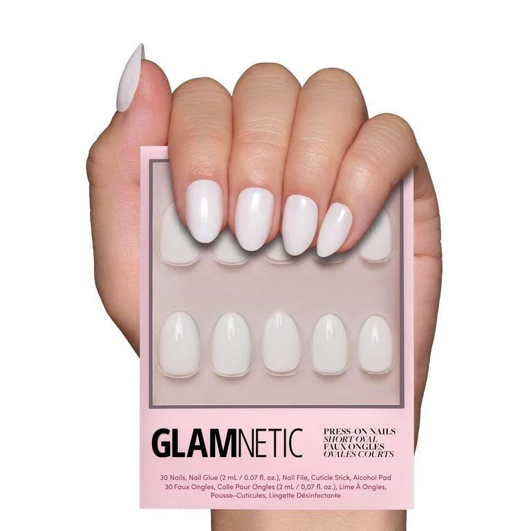 Glamnetic Press-On Nails – White Swan | Neutral Off White Oval Nails, "Salon Quality", 30 Count | Walmart (US)