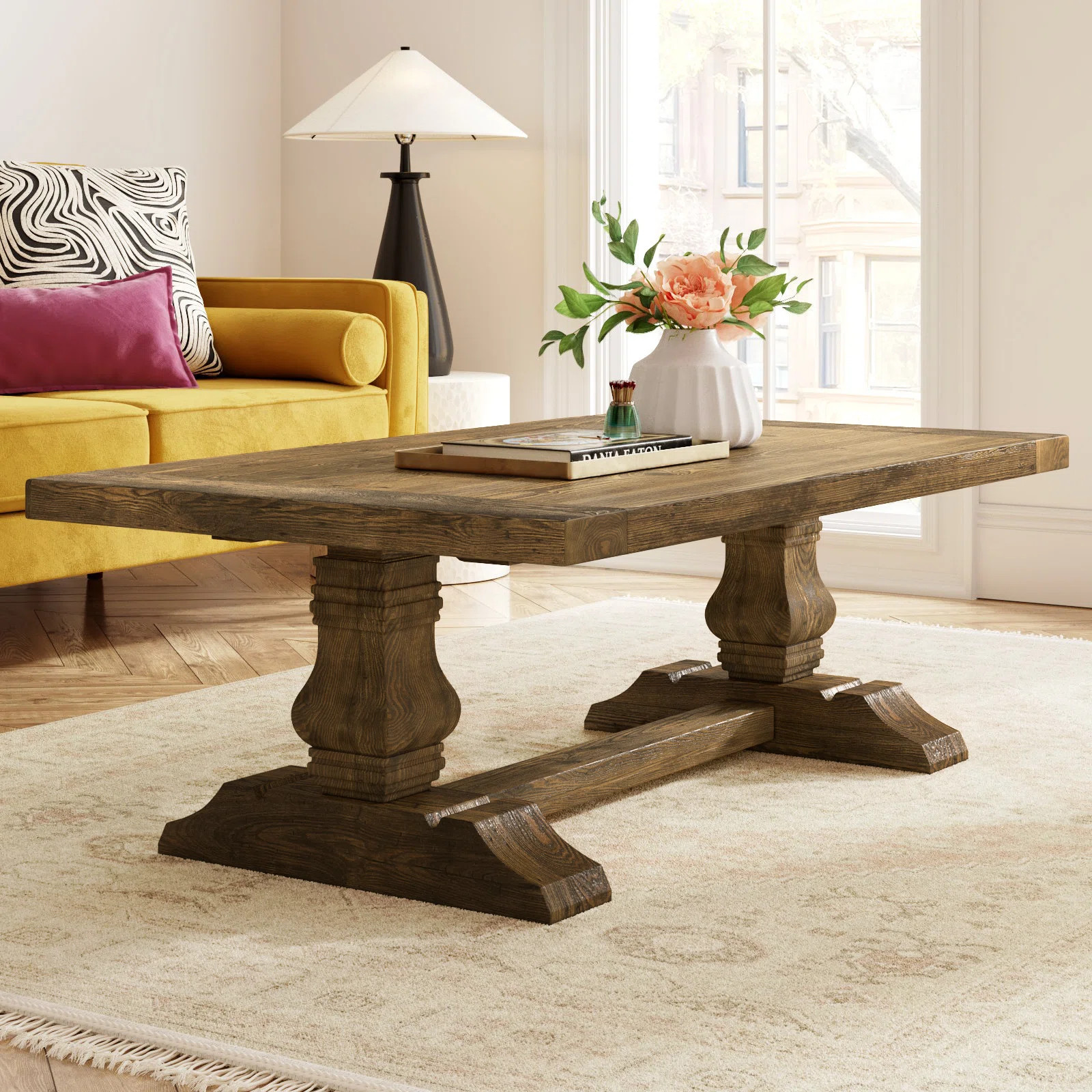 Kelly Clarkson Home Aylin Solid Wood Trestle Coffee Table & Reviews - Wayfair Canada | Wayfair North America