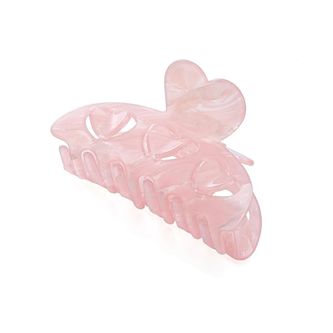 Pink Hair Claws for Women Acrylic Cute Heart Hair Clip Claw Durable Hair Fashion Jewelry | Amazon (US)