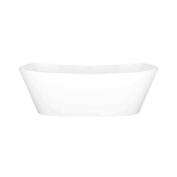 Trivento 65" x 27-7/8" Freestanding Soaking Bathtub in Volcanic Limestone with No Overflow Hole | Wayfair North America