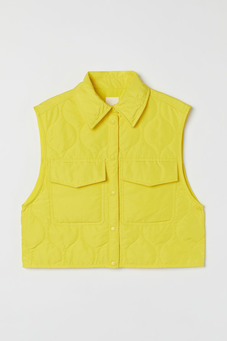 H & M - Quilted Vest - Yellow | H&M (US + CA)