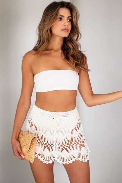 Lin Ivory Crochet Coverup Skirt | Shop Priceless