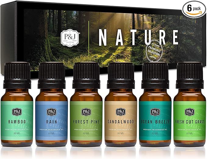 Nature Set of 6 Premium Grade Fragrance Oils - Forest Pine, Ocean Breeze, Rain, Fresh Cut Grass, ... | Amazon (US)