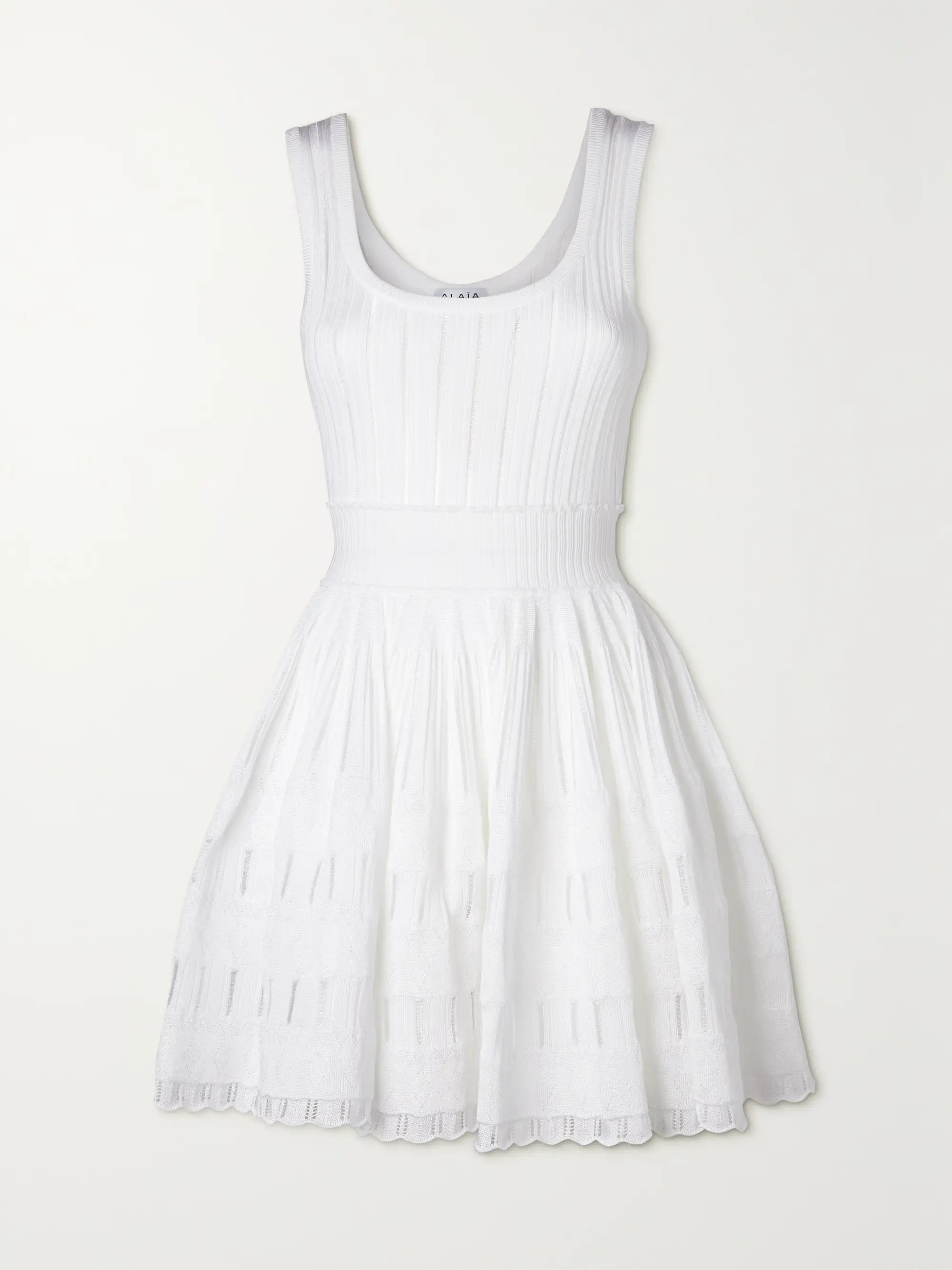 Archetypes ribbed pointelle-knit mini dress | NET-A-PORTER (UK & EU)