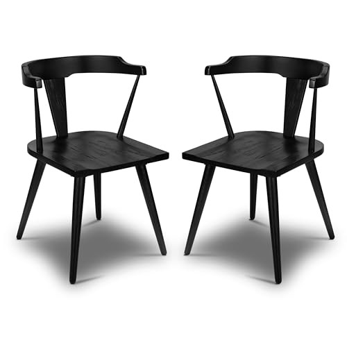 POLY & BARK Enzo Dining Chairs, Set of 2, Black | Amazon (US)