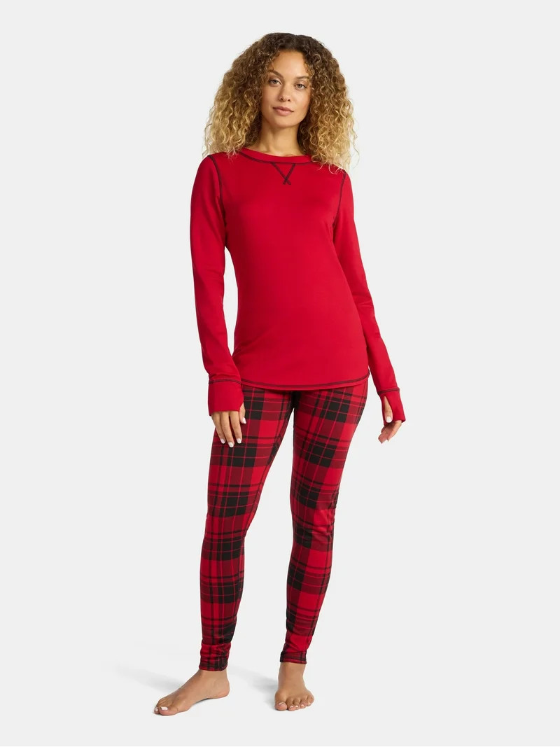ClimateRight by Cuddl Duds Women's and Women’s Plus Top and Leggings Set, 2-Piece - Walmart.com | Walmart (US)