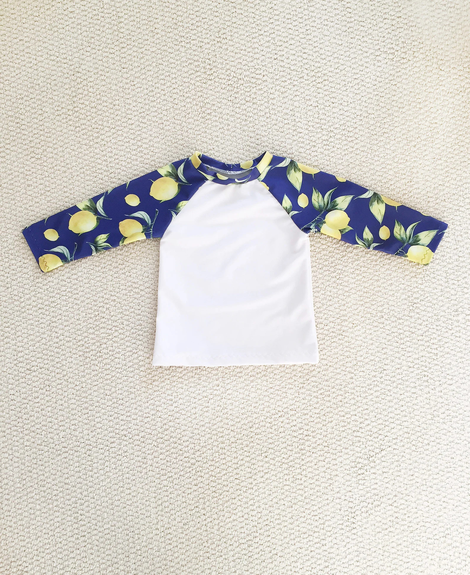 Navy Lemon Print Rash Guard - Etsy | Etsy (US)