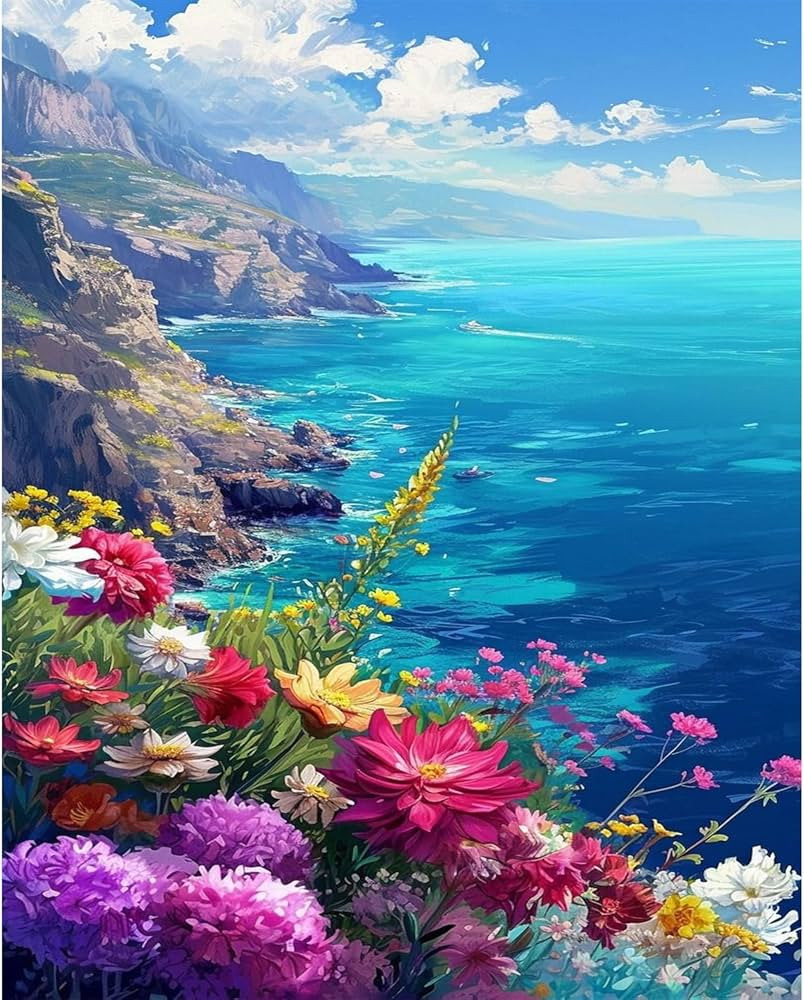 HITIRECOVI Ocean Paint by Number Adult,Canvas Paint by Numbers for Adults Landscape,DIY Acrylic O... | Amazon (US)