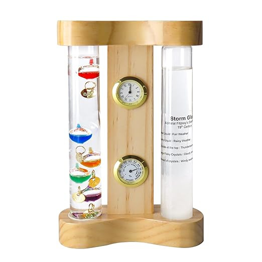 Lily's Home Analog Weather Station with Galileo Thermometer, Precision Quartz Clock & Hygrometer,... | Amazon (US)