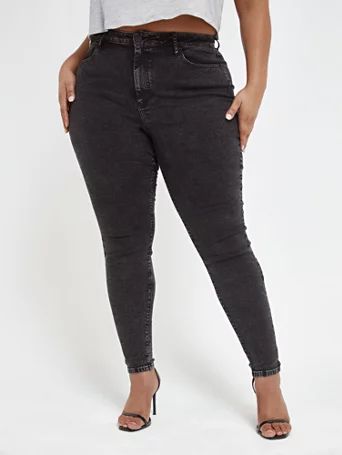 Black High Rise Super Skinny Jeans - Fashion To Figure | Fashion to Figure