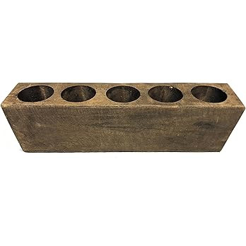 FIAHNG 5 Hole Brown Wooden Sugar Mold Candle Holder | Amazon (US)