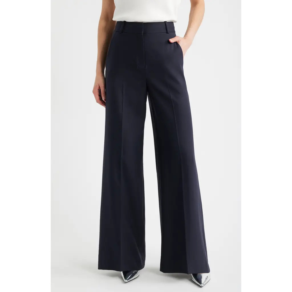 Theory High Waist Flare Leg Pants in Dark Navy at Nordstrom Rack, Size 00 | Nordstrom Rack