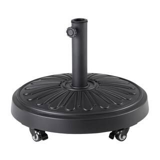 50 lbs. Concrete and Resin Patio Umbrella Base in Black | The Home Depot