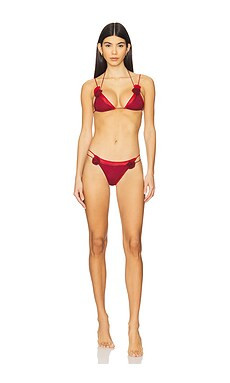 Oseree Rose Two Piece Bikini Set in Merlot Red from Revolve.com | Revolve Clothing (Global)