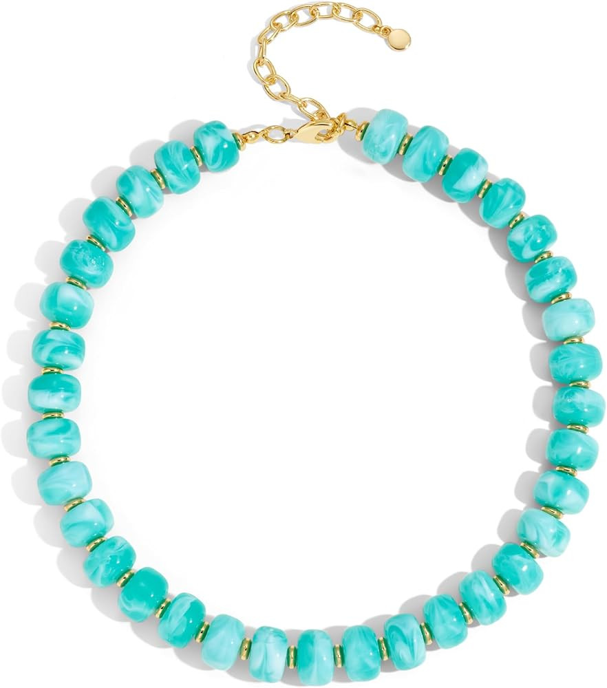 WOWORAMA Colorful Chunky Necklaces for Women Trendy Multicolor Large Square Resin Beads Necklace ... | Amazon (US)