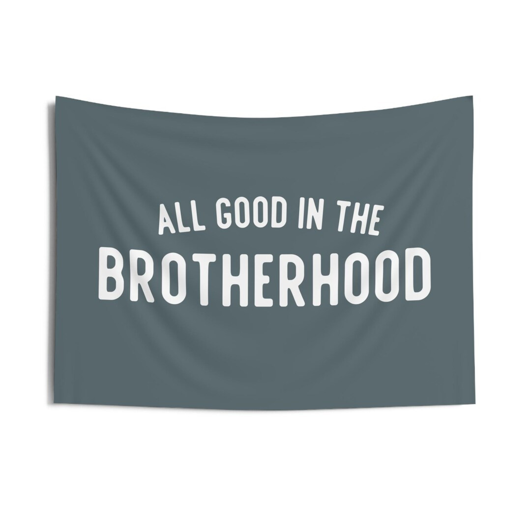 PICK COLORS | All Good in the Brotherhood Banner | Fabric Tapestry | Kids Wall Art & Bedroom/play... | Etsy (US)