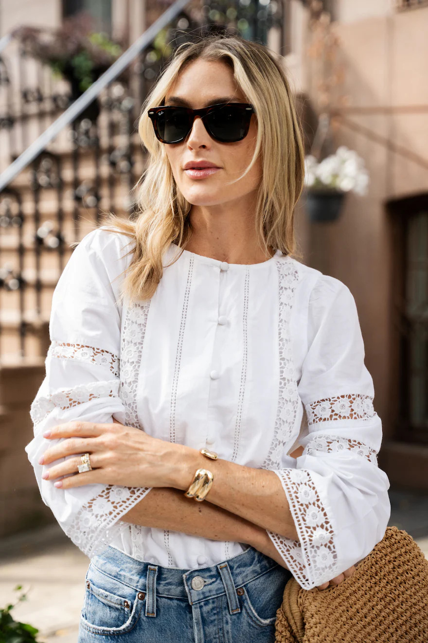 White Button Front Blouse | Sail to Sable